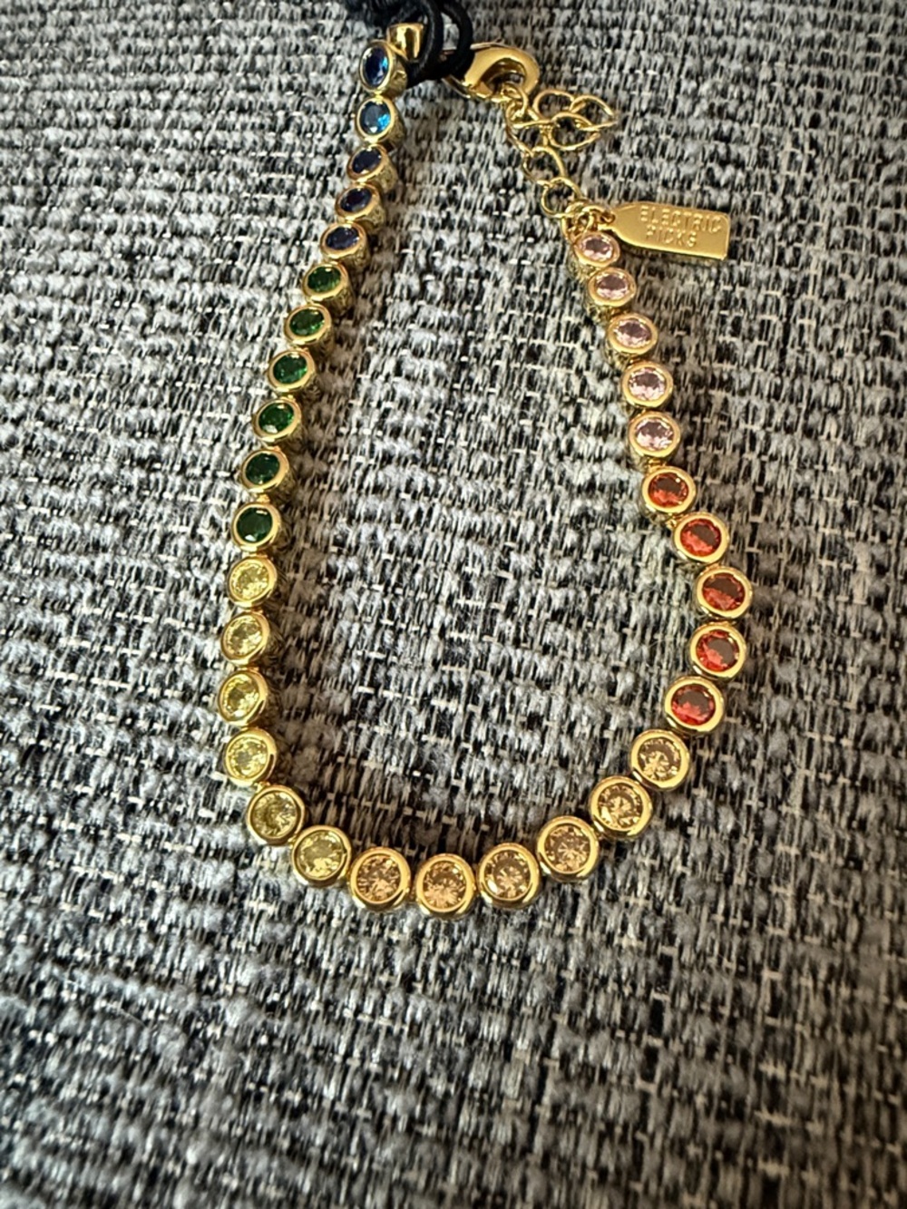 Electric Picks Gold Rainbow Crystal Bracelet NWT - Picture 3 of 5